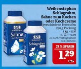 Schlagrahm, Sahne zum Kochen oder Kochcreme im Angebot bei Marktkauf in Plauen Schlagrahm, Sahne zum Kochen oder Kochcreme Angebote von Weihenstephan bei Marktkauf Plauen für 1,29 €