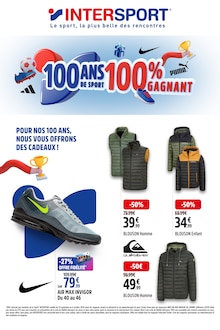 Prospectus Intersport en cours, "100 ans de sport 100% gagnant", page 1 sur 6