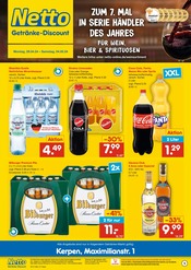 Aktueller Netto Marken-Discount Prospekt mit Rum, "ZUM 7. MAL IN SERIE HÄNDLER DES JAHRES FÜR WEIN, BIER & SPIRITUOSEN", Seite 1