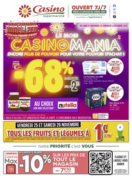 Catalogue Supermarchés de Casino Supermarchés Prospectus Casino Supermarchés, "100 jours 100% zen", 16 pages, 21/11/2022 - 04/12/2022