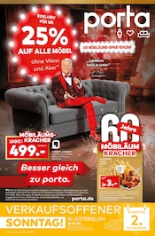 porta Möbel Möbel & Einrichtung Prospekt der aktuellen Woche mit 12 Seiten, gültig von 26.10.2025 bis 02.11.2025, in Rheda-Wiedenbrück und Umgebung Aktueller porta Möbel Möbel & Einrichtung Prospekt in Rheda-Wiedenbrück und Umgebung, "DIE MÖBILÄUMS-SPAR-SHOW" mit 12 Seiten, 26.10.2025 - 02.11.2025