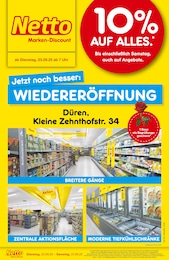 Netto Marken-Discount Prospekt für Düren: "Wiedereröffnung - 10% auf ALLES", 4 Seiten, 23.09.2025 - 27.09.2025