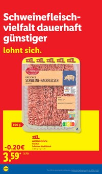 Hackfleisch im Lidl Prospekt "Der Preisführer macht Deutschland dauerhaft günstiger!" mit 38 Seiten (Mannheim)