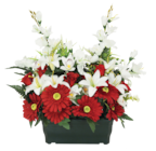Maxi Bazar Lillers - Promo Composition gerberas, roses et glaïeuls Promo Composition gerberas, roses et glaïeuls à 49,99 € dans le catalogue Maxi Bazar à Lillers