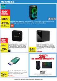Offre Enceinte Bluetooth dans le catalogue Carrefour du moment à la page 70