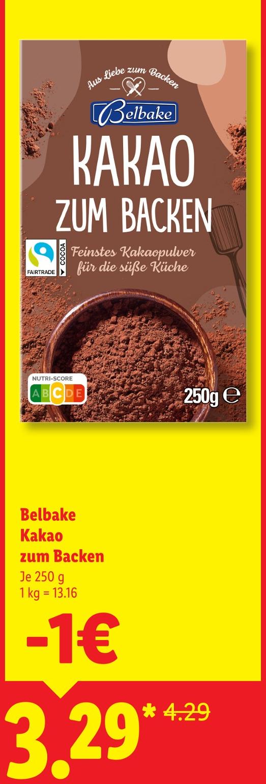 Kakao zum Backen