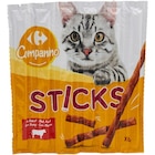 Sticks friandises pour chats - CARREFOUR COMPANINO - Carrefour Sticks friandises pour chats - CARREFOUR COMPANINO à 1,15 € dans le catalogue Carrefour