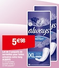 Lot de 2 paquets de serviettes pour fuites urinaires extra long - ALWAYS dans le catalogue Carrefour