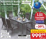 Ausziehtisch Boston + 4x Stuhl Kansas Angebot in Adelebsen Ausziehtisch Boston + 4x Stuhl Kansas im aktuellen Prospekt bei Netto Marken-Discount in Adelebsen