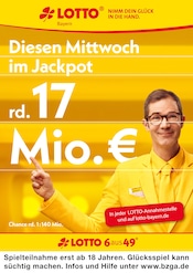 Aktueller LOTTO Bayern München Prospekt "Diesen Mittwoch im Jackpot rd. 17 Mio. €" mit 1 Seite