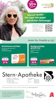 Aktueller mea - meine apotheke Prospekt "Unsere Juli-Angebote" Seite 1 von 4 Seiten