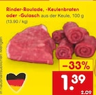 Rinder-Roulade, -Keulenbraten oder -Gulasch bei Netto Marken-Discount im Prospekt "" für 1,39 €
