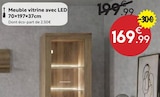 Maxi Bazar Beynost - Promo Meuble vitrine avec LED 70×197×37cm Promo Meuble vitrine avec LED 70×197×37cm à 169,99 € dans le catalogue Maxi Bazar à Beynost