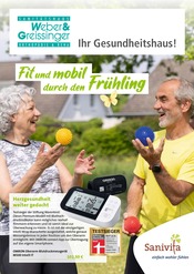 Aktueller Sanitätshaus Weber + Greissinger GmbH Prospekt mit Blutdruckmessgerät, "Fit und mobil durch den Frühling", Seite 1