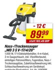 Nass-/Trockensauger "WD 3 S V-17/4/20" im toom Baumarkt Prospekt Nass-/Trockensauger "WD 3 S V-17/4/20" von Kärcher im aktuellen toom Baumarkt Prospekt für 89,99 €