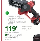 Promo Élagueuse équipée sur batterie 20 V à 119,00 € dans le catalogue Mr.Bricolage à Fleury-Mérogis