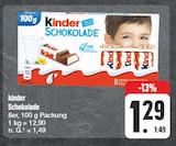 Schokolade im EDEKA Prospekt Schokolade von Kinder im aktuellen EDEKA Prospekt für 1,29 €