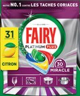 Tablettes lave-vaisselle platinum plus tout en 1 citron x31 - FAIRY en promo chez Intermarché Contact Orange à 2,37 €
