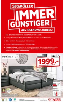 Bett im aktuellen Segmüller Prospekt (Ludwigshafen (Rhein)) Bett im Segmüller Prospekt "Highlight Angebote" mit 30 Seiten (Ludwigshafen (Rhein))