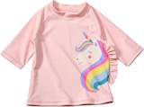 UV Shirt mit Einhorn-Motiv & 3D-Applikation, rosa, Gr. 98/104 von PUSBLU im aktuellen dm-drogerie markt Prospekt für 9,90 €