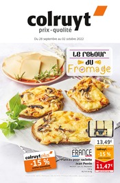 Catalogue Colruyt du moment, 28/09/2022 - 02/10/2022 Prospectus Colruyt en cours, "Le retour du fromage",8 pages