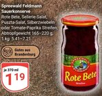 Rote Bete im Angebot bei GLOBUS in Leipzig Rote Bete Angebote von Spreewald Feldmann bei GLOBUS Leipzig für 1,19 €