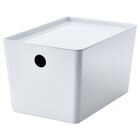 Box mit Deckel weiß 18x26x15 cm im Angebot bei IKEA in Bochum Box mit Deckel weiß 18x26x15 cm Angebote von KUGGIS bei IKEA Bochum für 6,99 €