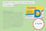 VIGANTOL 1000 I.E. Vitamin D3 Tabletten bei LINDA Partnerapotheke im Prospekt "" für 6,99 €
