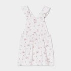 Robe salopette bretelles à volants coton ecru bébé fille dans le catalogue La Halle