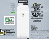 Lave-linge LTR6G6120A - AEG en promo chez Blanc Brun Ville-d'Avray à 549,90 €