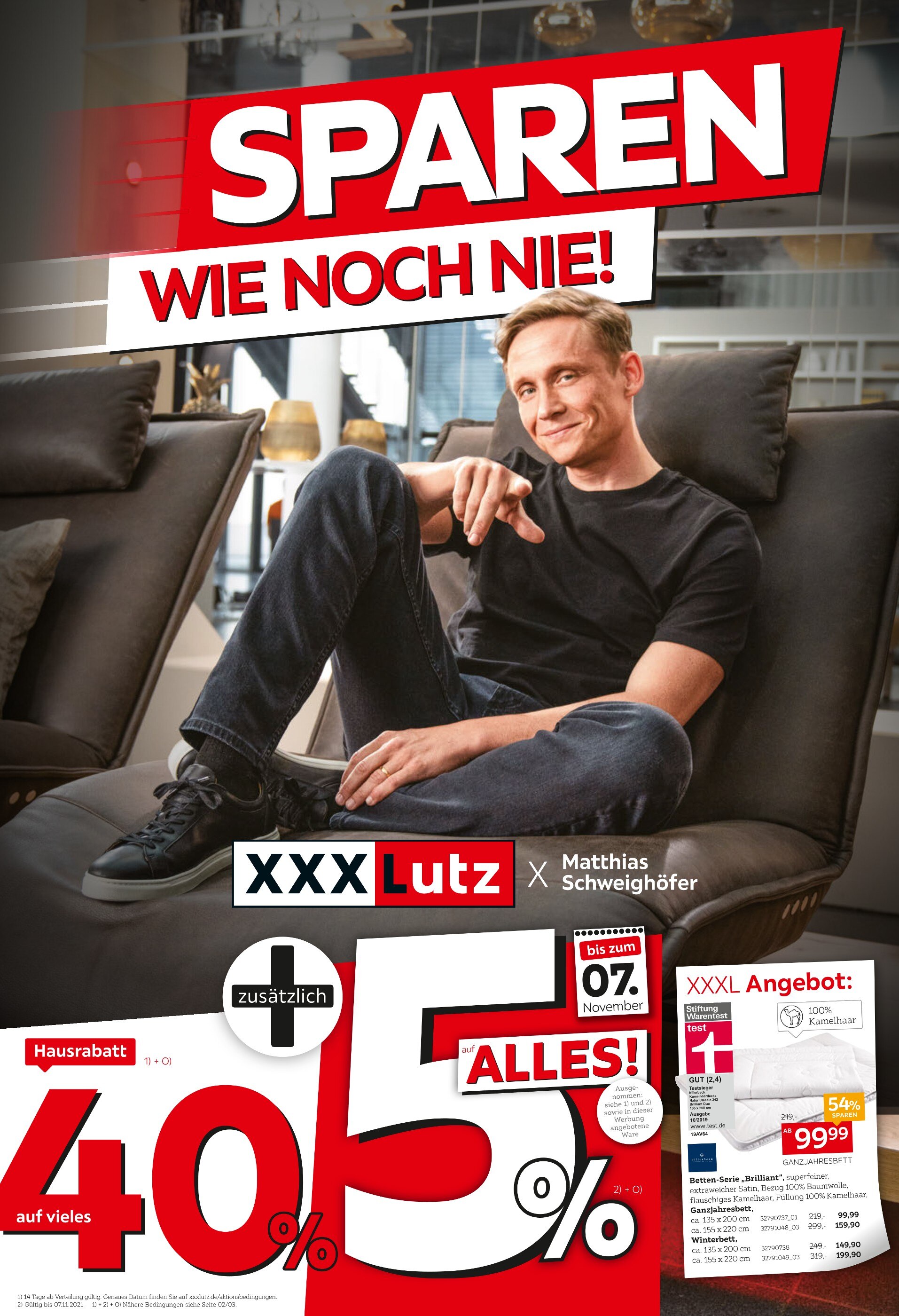 XXXLutz Möbelhäuser Prospekt für Rosenau mit 28 Seiten XXXLutz Möbelhäuser Prospekt für Rosenau: "SPAREN WIE NOCH NIE!", 28 Seiten, 25.10.2021 - 31.10.2021