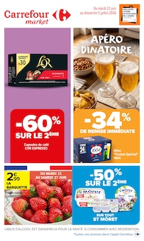 Catalogue Carrefour Market de la semaine "Carrefour market" avec 1 pages, valide du 23/06/2026 au 05/07/2026 pour Quimperlé et alentours Prospectus Carrefour Market de la semaine "Carrefour market" avec 1 pages, valide du 23/06/2026 au 05/07/2026 pour Quimperlé et alentours