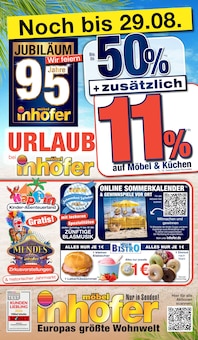 Aktueller Möbel Inhofer Prospekt für Röfingen und Ungebung, Seiten zum blättern Möbel Inhofer Prospekt Urlaub bei Möbel Inhofer mit Seiten in Röfingen und Umgebung