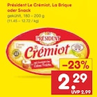 Le Crémiot, La Brique oder Snack von Président für 2,29 € bei Netto Marken-Discount im Angebot Le Crémiot, La Brique oder Snack von Président im aktuellen Netto Marken-Discount Prospekt