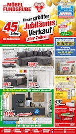 Aktueller Die Möbelfundgrube Prospekt mit Sofa, "Unser größter Jubiläumsverkauf aller Zeiten!", Seite 1