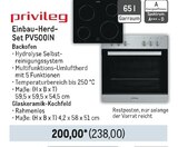 Einbau-Herd-Set PV500IN Angebote von Privileg bei Metro Dresden für 238,00 €