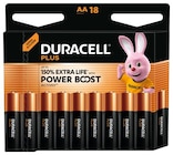 Lot de 18 piles Plus Power Boost Duracell AA/LR6 - DURACELL en promo chez Carrefour Issy-les-Moulineaux à 9,89 €