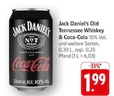 Old Tennessee Whiskey & Coca-Cola im Angebot bei EDEKA in Hanau Old Tennessee Whiskey & Coca-Cola Angebote von Jack Daniel’s bei EDEKA Hanau für 1,99 €