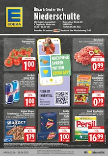 EDEKA Prospekt der Woche "Aktuelle Angebote" Seite 1, 23.06.2025 bis 28.06.2025 für Verl Aktueller EDEKA Prospekt "Aktuelle Angebote" Seite 1 von 24 Seiten für Verl