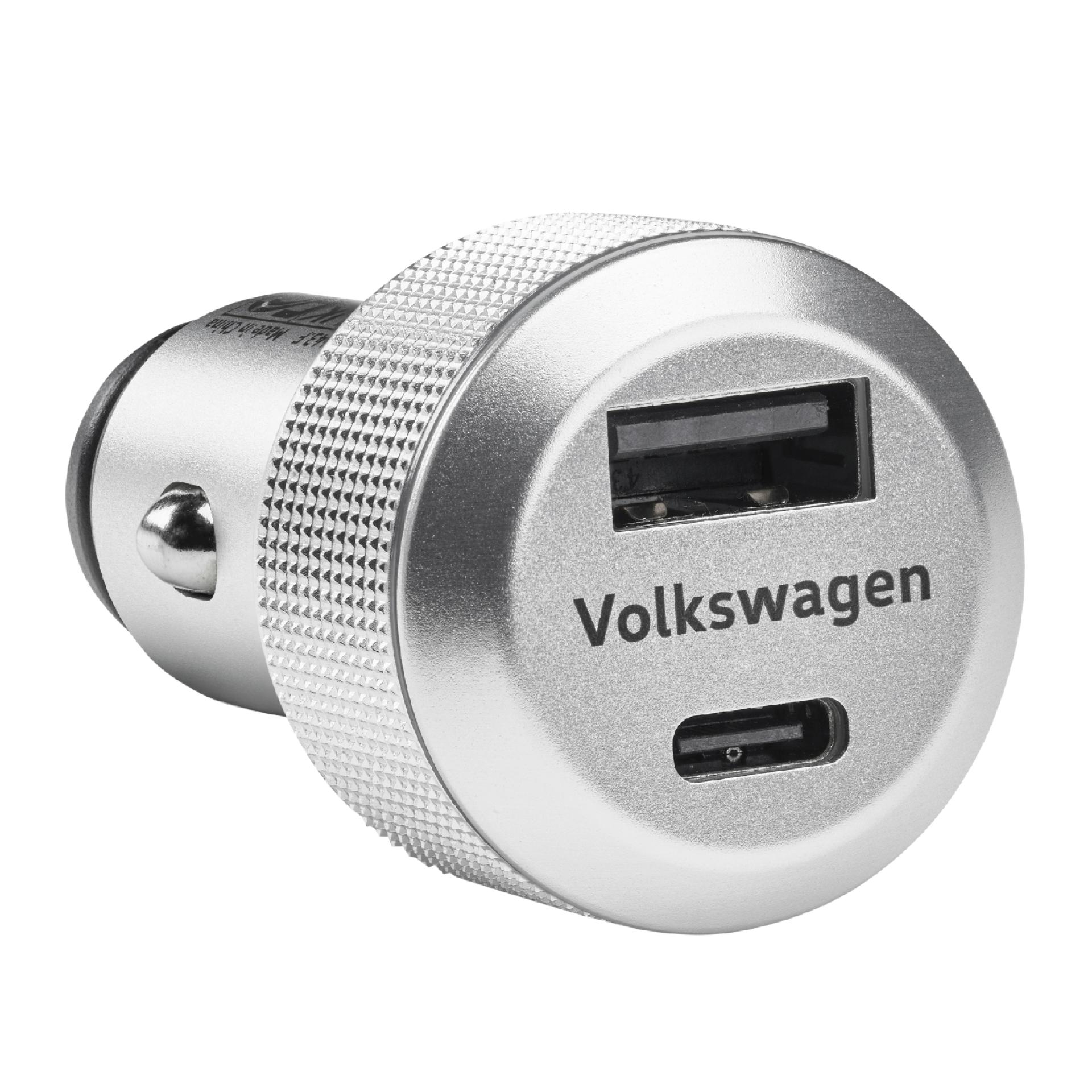 USB-Ladeadapter mit 1 x USB-A, 1 x USB-C, silber Angebote bei Volkswagen Leipzig für 19,90 €