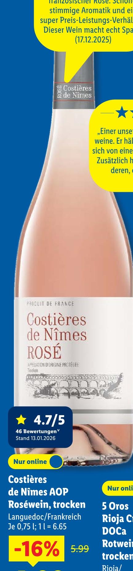 Costières de Nîmes AOP Roséwein, trocken