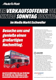 MediaMarkt Saturn Eschweiler Prospekt "VERKAUFSOFFENER SONNTAG" mit 2 Seiten