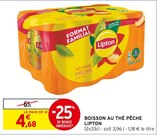Boisson au thé pêche - Lipton en promo chez Intermarché Hyper Boisson au thé pêche - Lipton dans le catalogue Intermarché Hyper