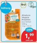 Vegane Knackies aus Seitan von Alnatura für 1,99 € bei budni im Angebot Vegane Knackies aus Seitan von Alnatura im aktuellen budni Prospekt