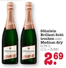 Brillant Sekt trocken oder Medium dry Angebote von Söhnlein bei E center Karlsruhe für 2,69 €