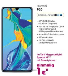 Huawei P30 bei A-Team Mobilfunk-Concept GmbH in Erftstadt Huawei P30 im Angebot bei A-Team Mobilfunk-Concept GmbH Erftstadt für 1,00 €