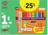 Promo 18 feutres de coloriage dont 3 pastel à 1,46 € dans le catalogue E.Leclerc à Pineuilh