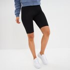 Short cycliste coton stretch noir femme - La Halle Short cycliste coton stretch noir femme à 5,99 € dans le catalogue La Halle