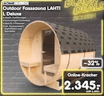 Outdoor Fasssauna LAHTI L Deluxe von HOME DELUXE für 2.345,00 € bei Netto Marken-Discount im Angebot Outdoor Fasssauna LAHTI L Deluxe von HOME DELUXE im aktuellen Netto Marken-Discount Prospekt
