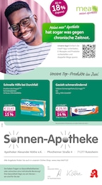 Apotheken Prospekt von mea - meine apotheke in Weissach Aktueller mea - meine apotheke Apotheken Prospekt für Weissach: Unsere Juni-Angebote mit 4} Seiten, 01.06.2026 - 30.06.2026
